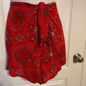 Bandana Print Tie Waist Shorts